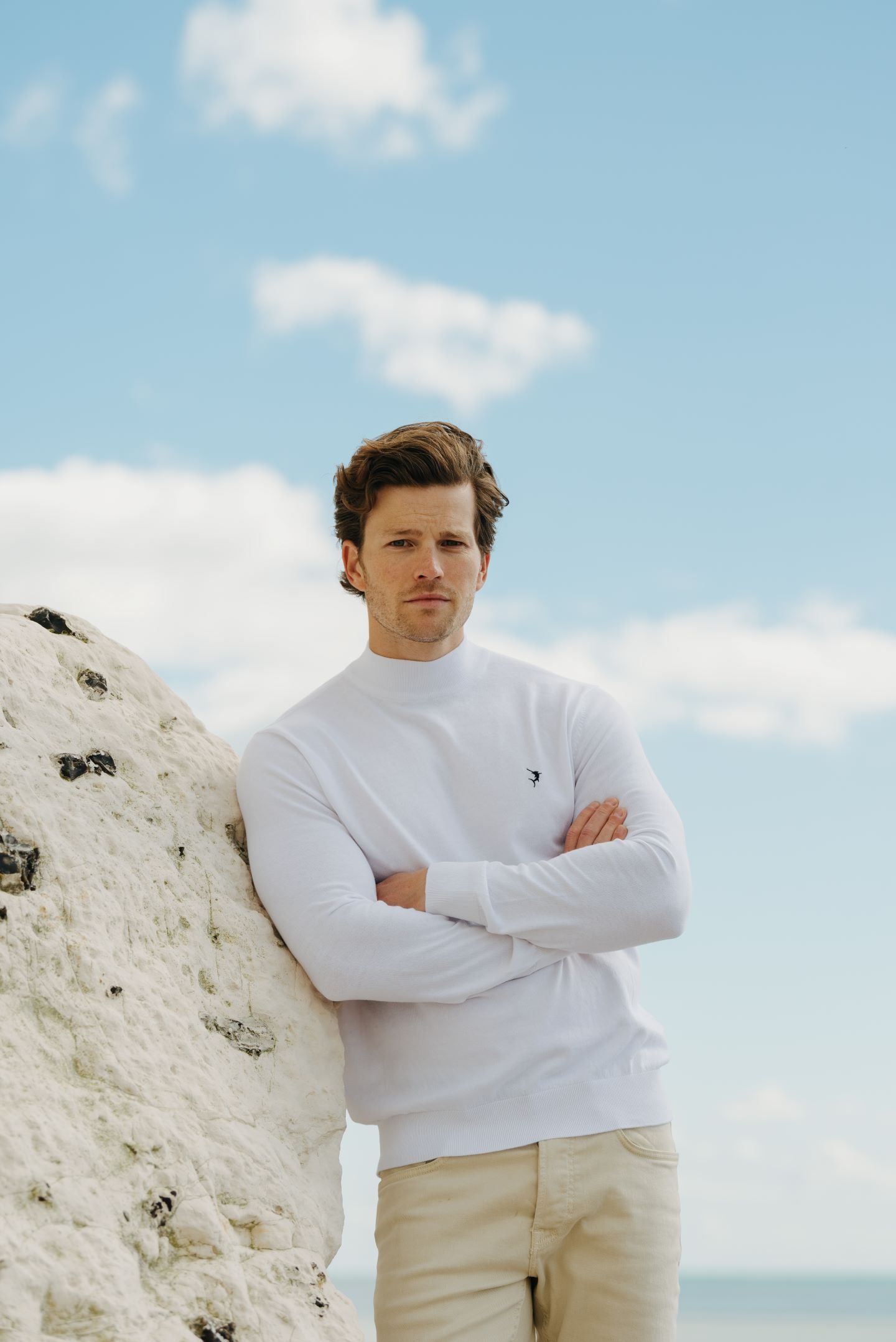 Mock Turtle Neck Jumper - White
