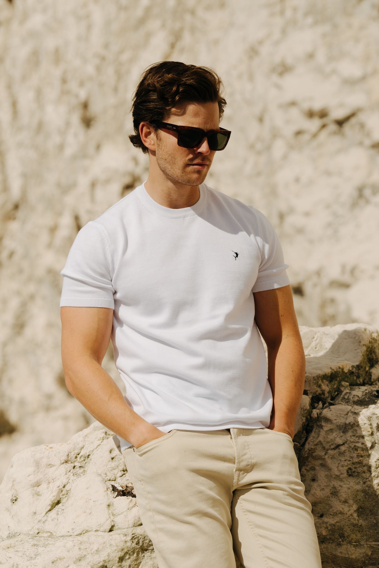 Cotton Knit T-Shirt - White