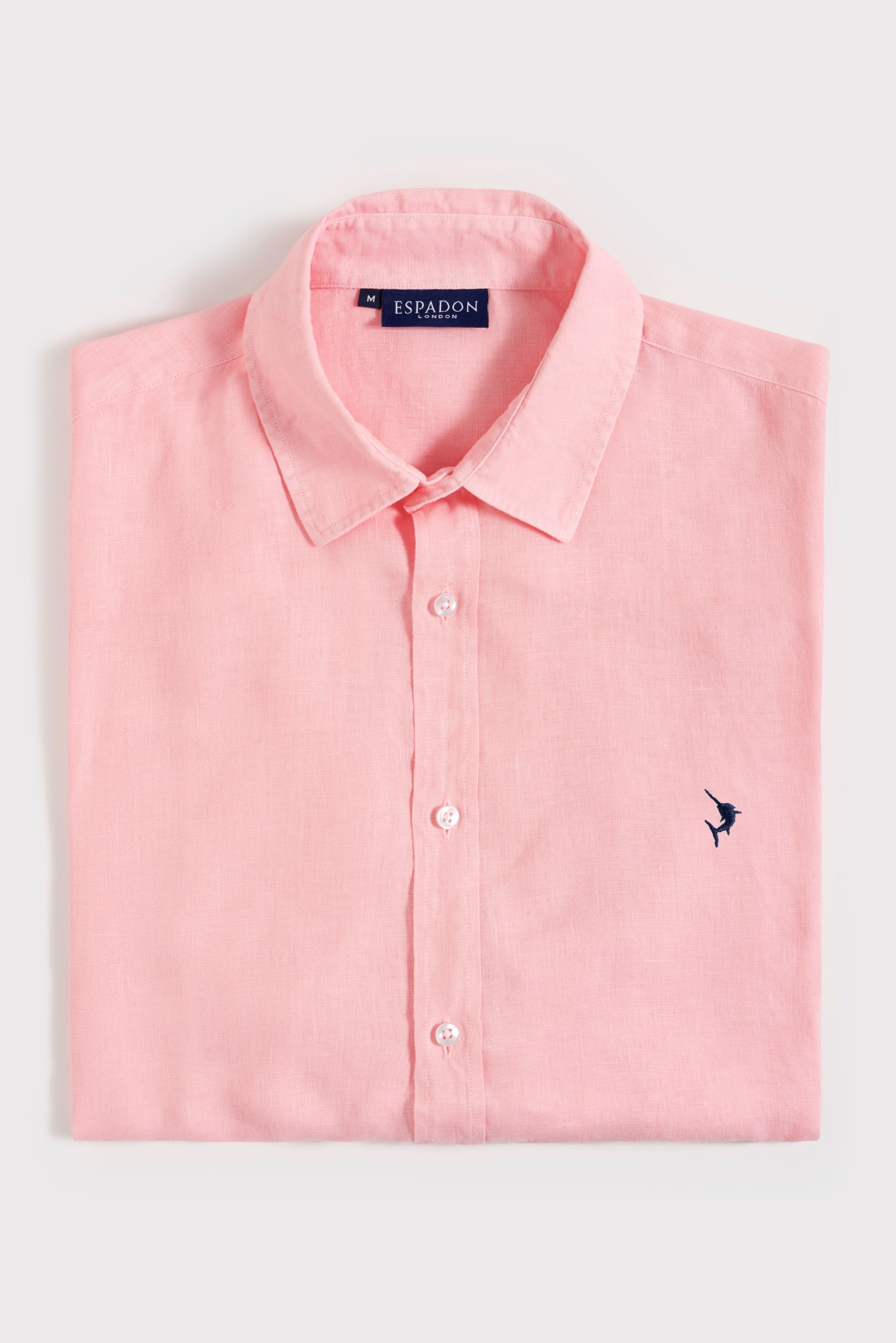 Classic French Linen Shirt - Pink