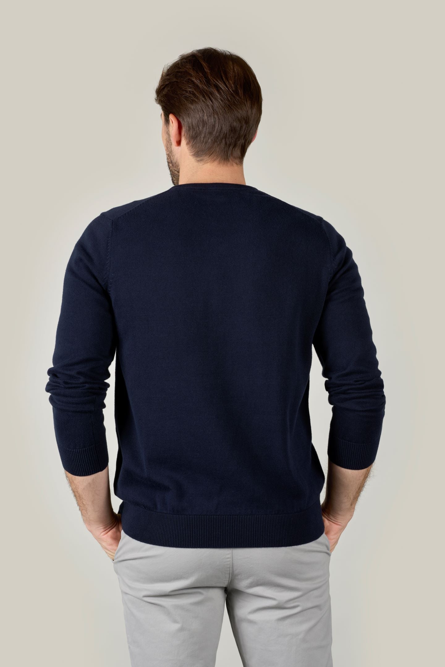 Classic V Neck Jumper - Navy