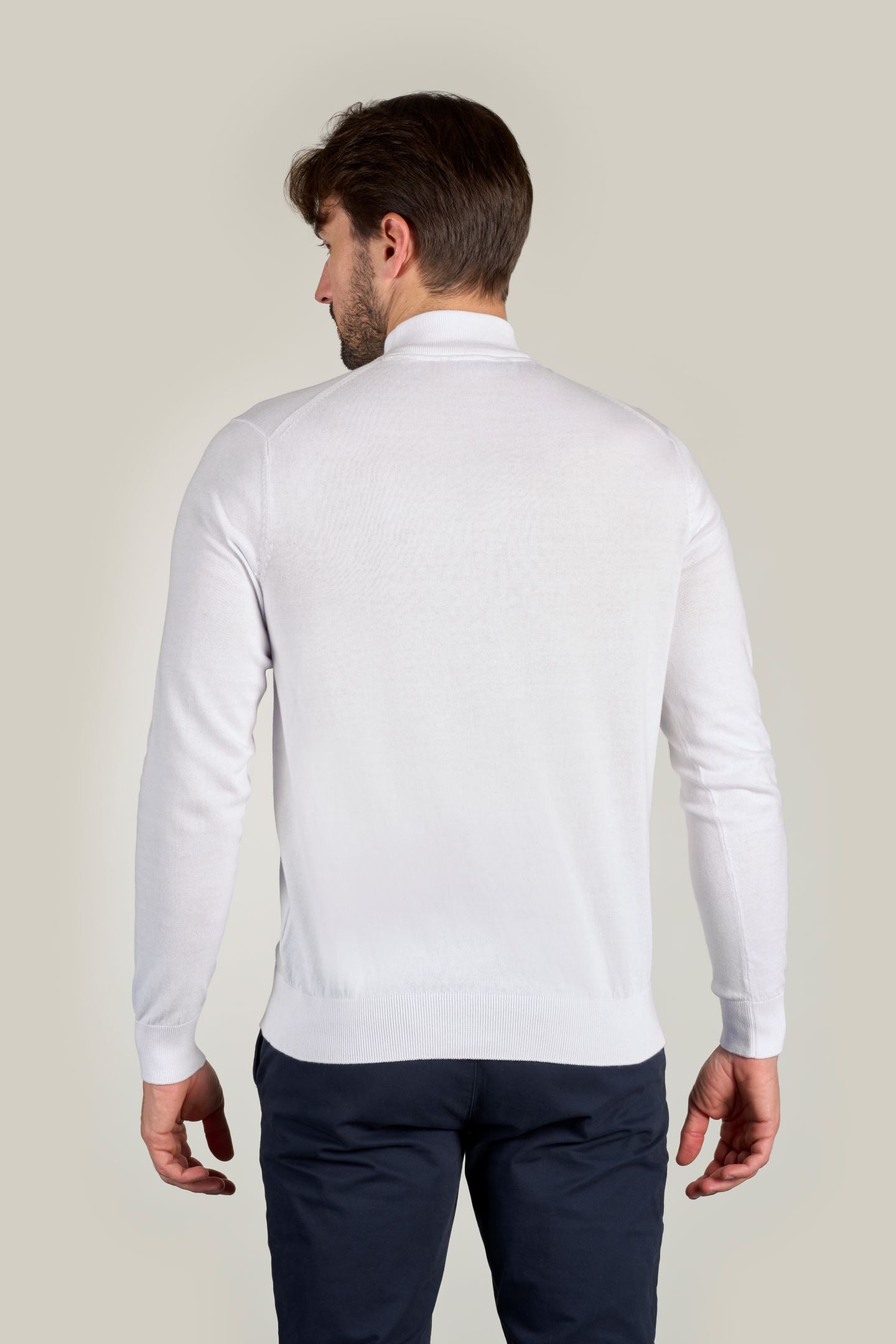Mock Turtle Neck Jumper - White