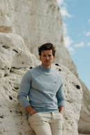 Mock Turtle Neck Jumper - Chalk Blue