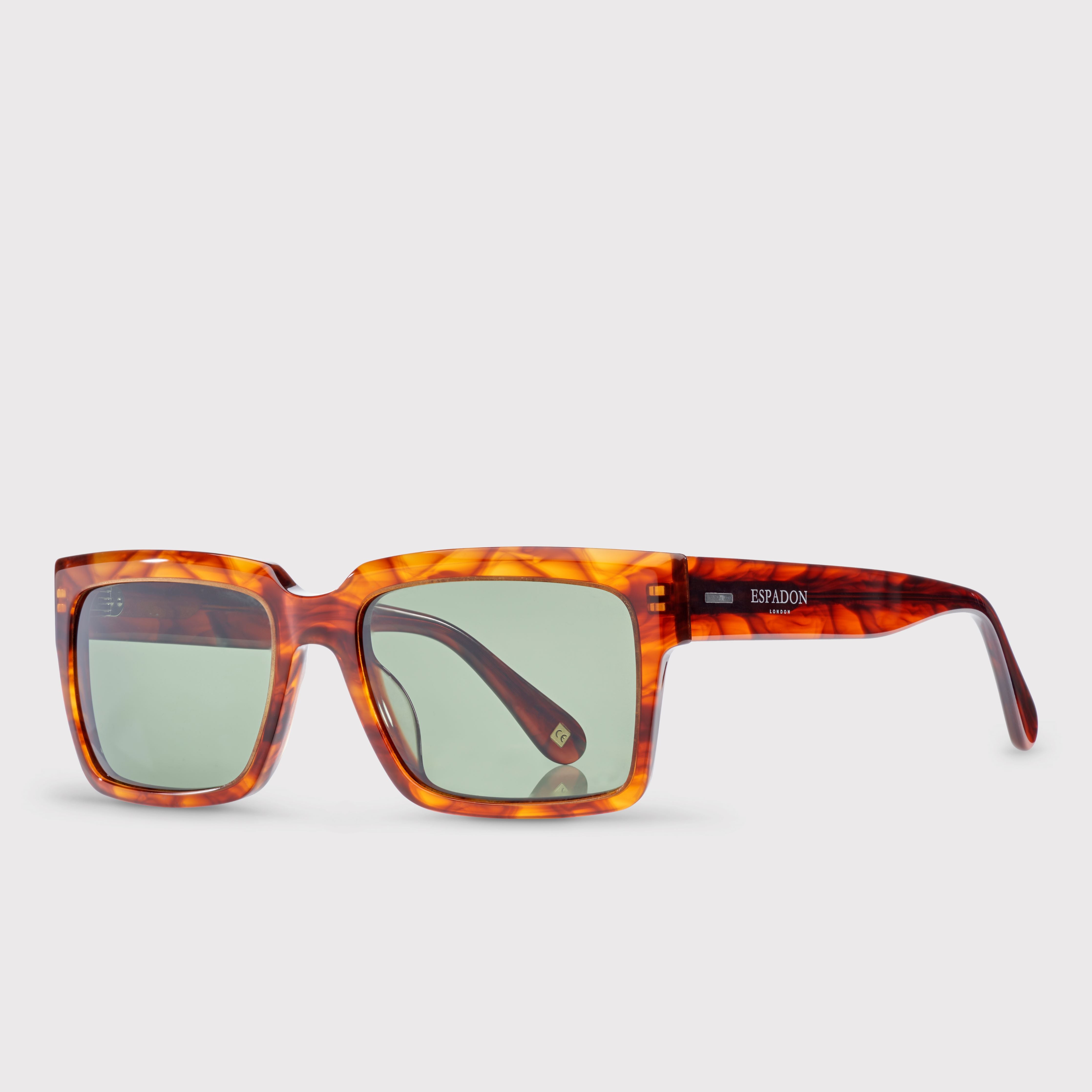 Mottled Brown Square Sunglasses