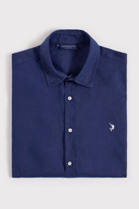 Classic French Linen Shirt - Navy