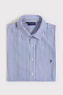 Striped French Linen Shirt - Navy