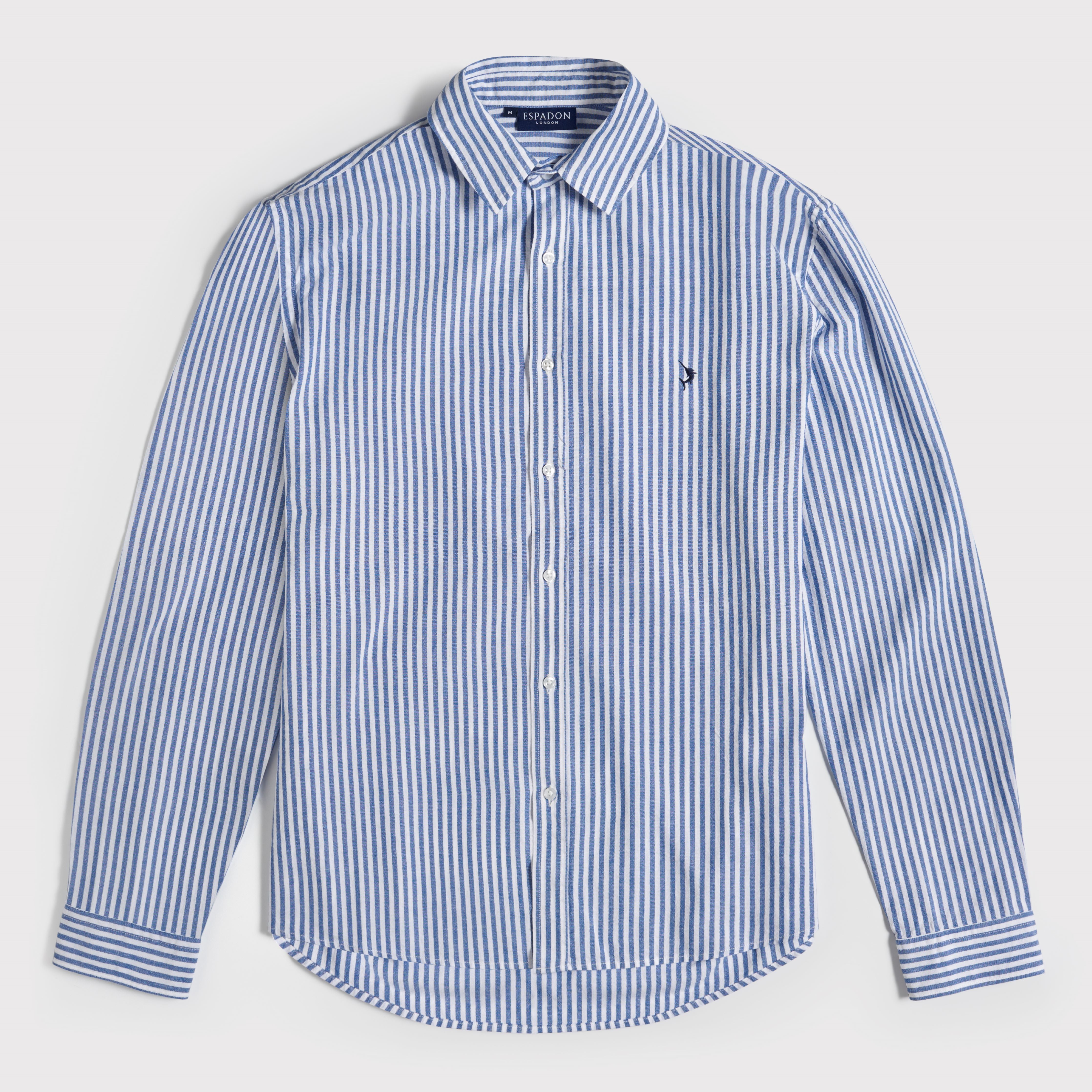 Striped French Linen Shirt - Navy