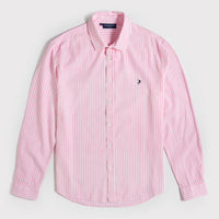 Classic Striped French Linen Shirt - Pink