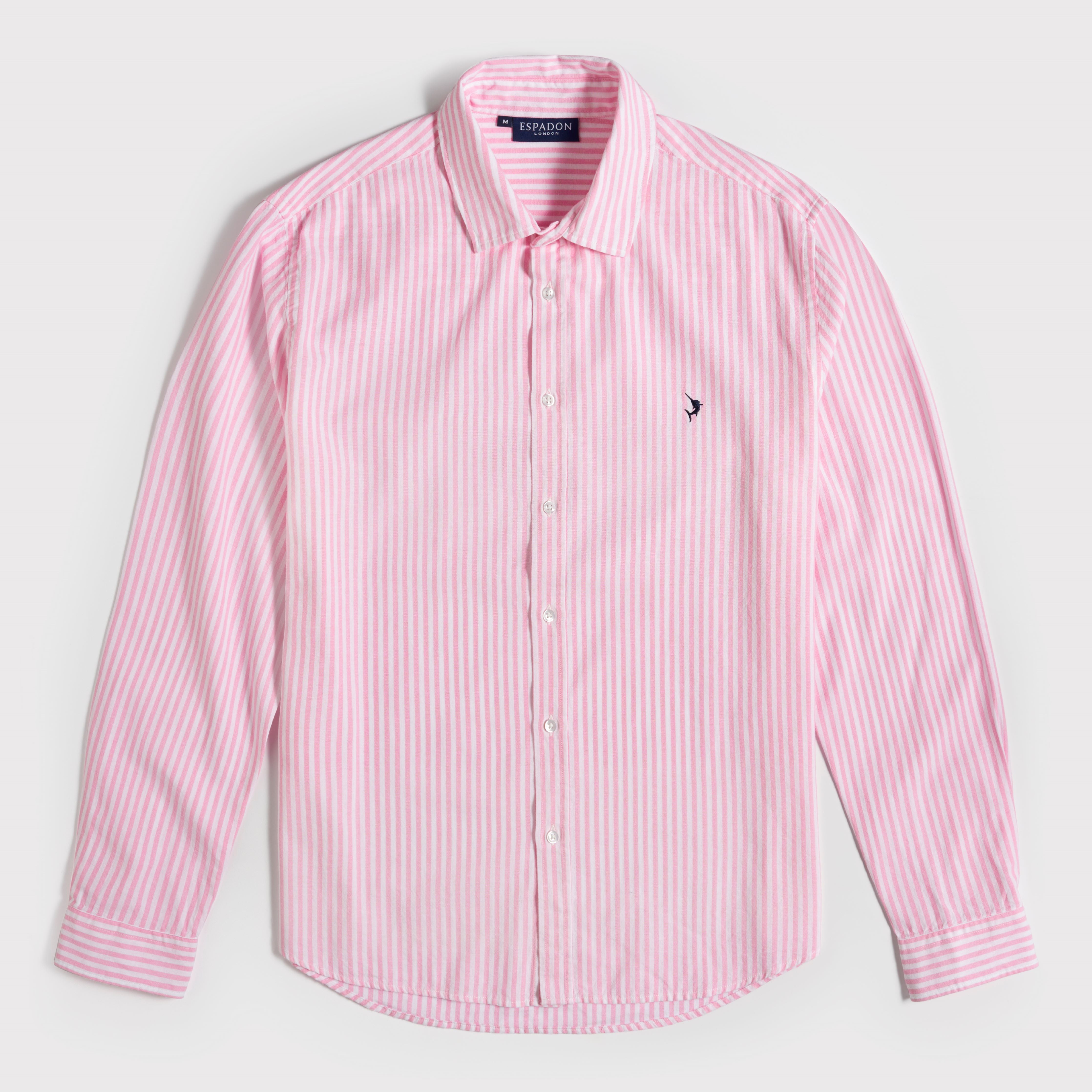 Classic Striped French Linen Shirt - Pink