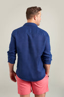 Classic French Linen Shirt - Navy