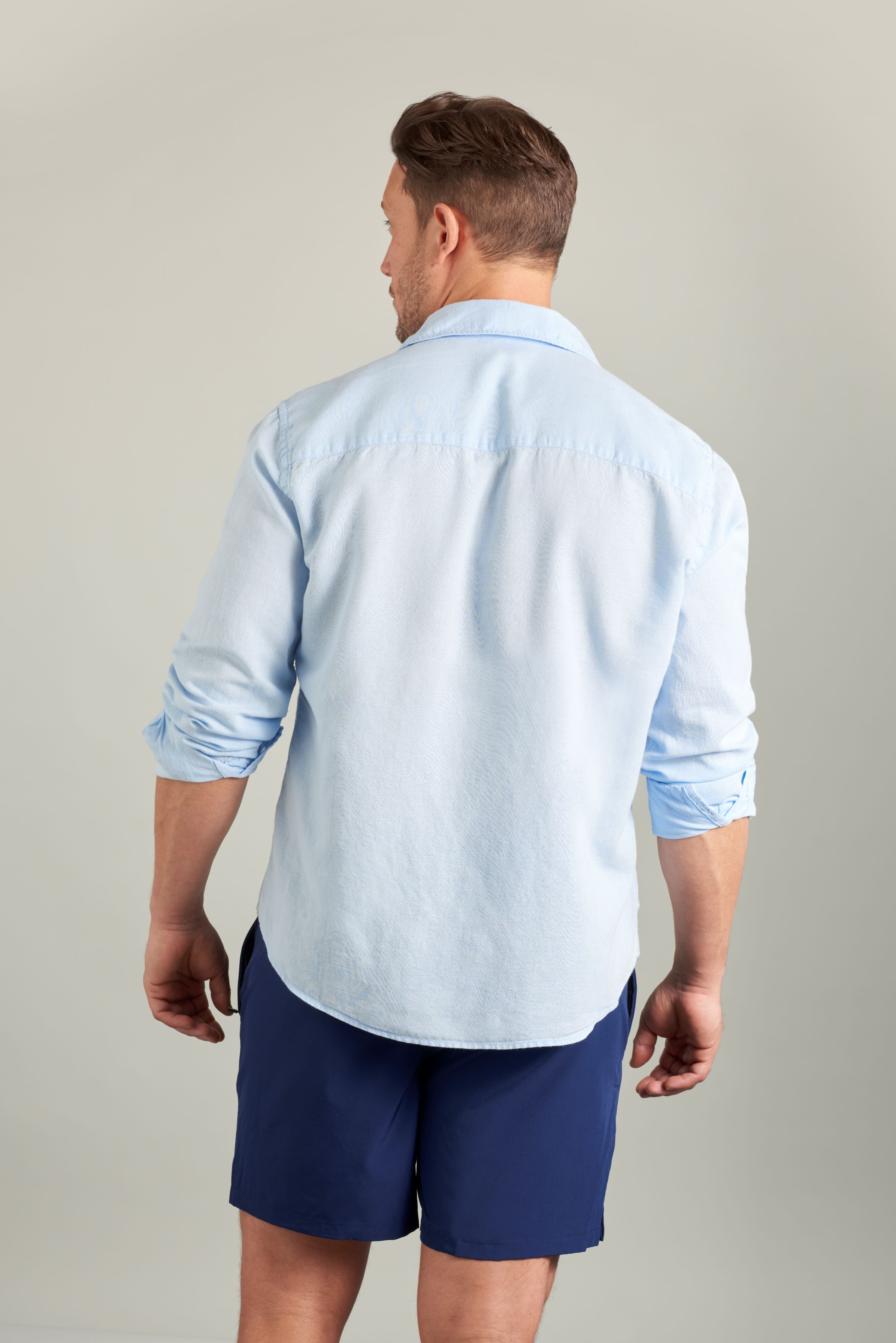 Classic French Linen Shirt - Sky