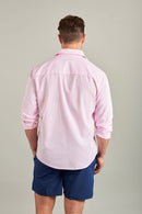 Classic Striped French Linen Shirt - Pink