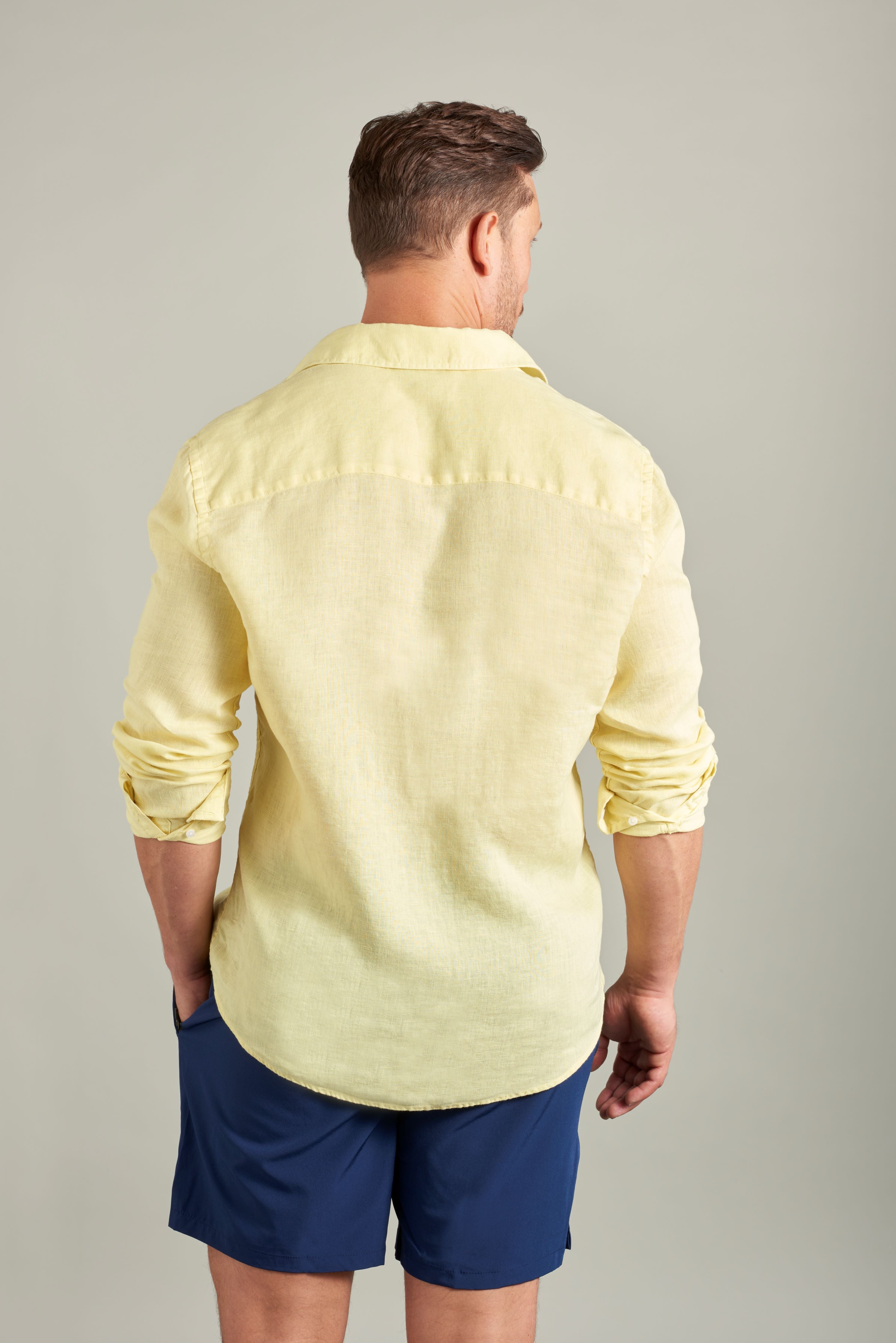 Classic French Linen Shirt - Yellow