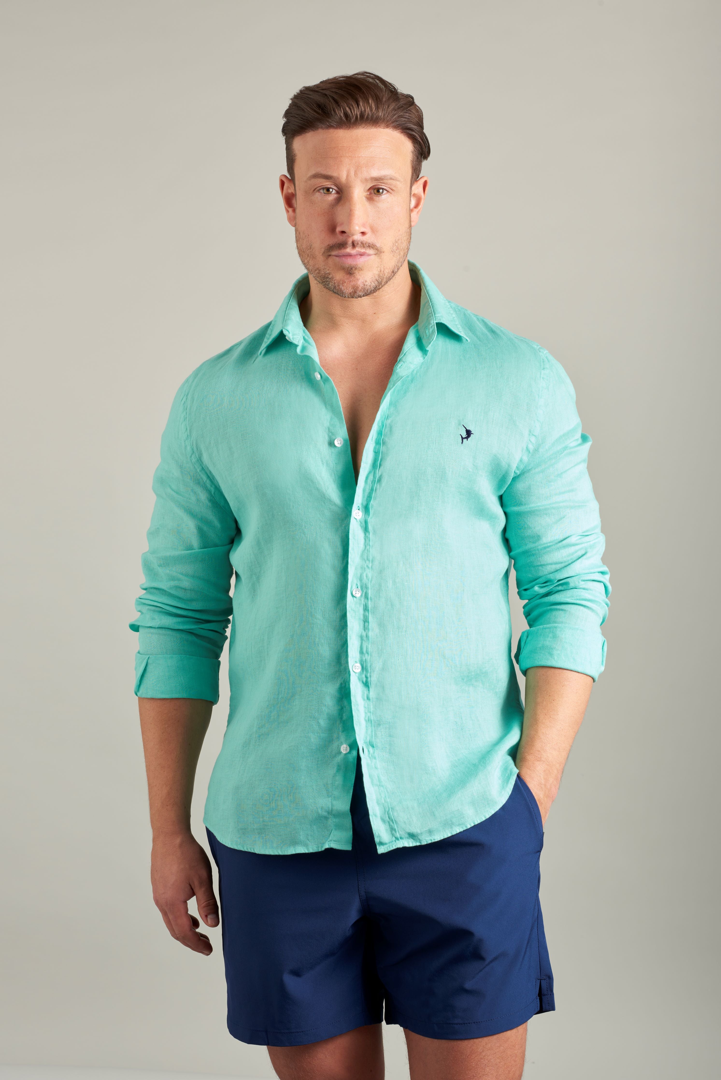 Classic French Linen Shirt - Mint