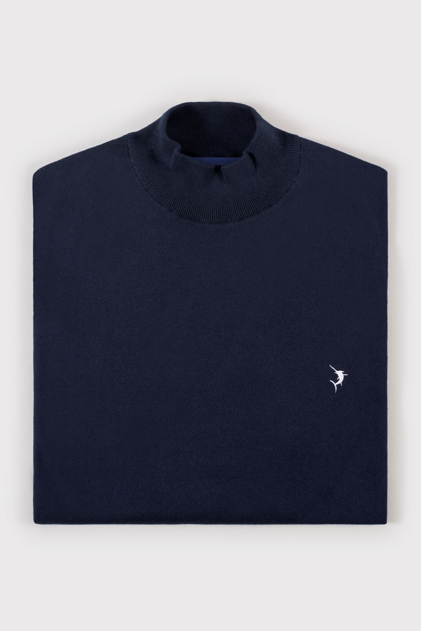 Mock Turtle Neck Jumper - Navy