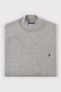 Mock Turtle Neck Jumper - Light Grey