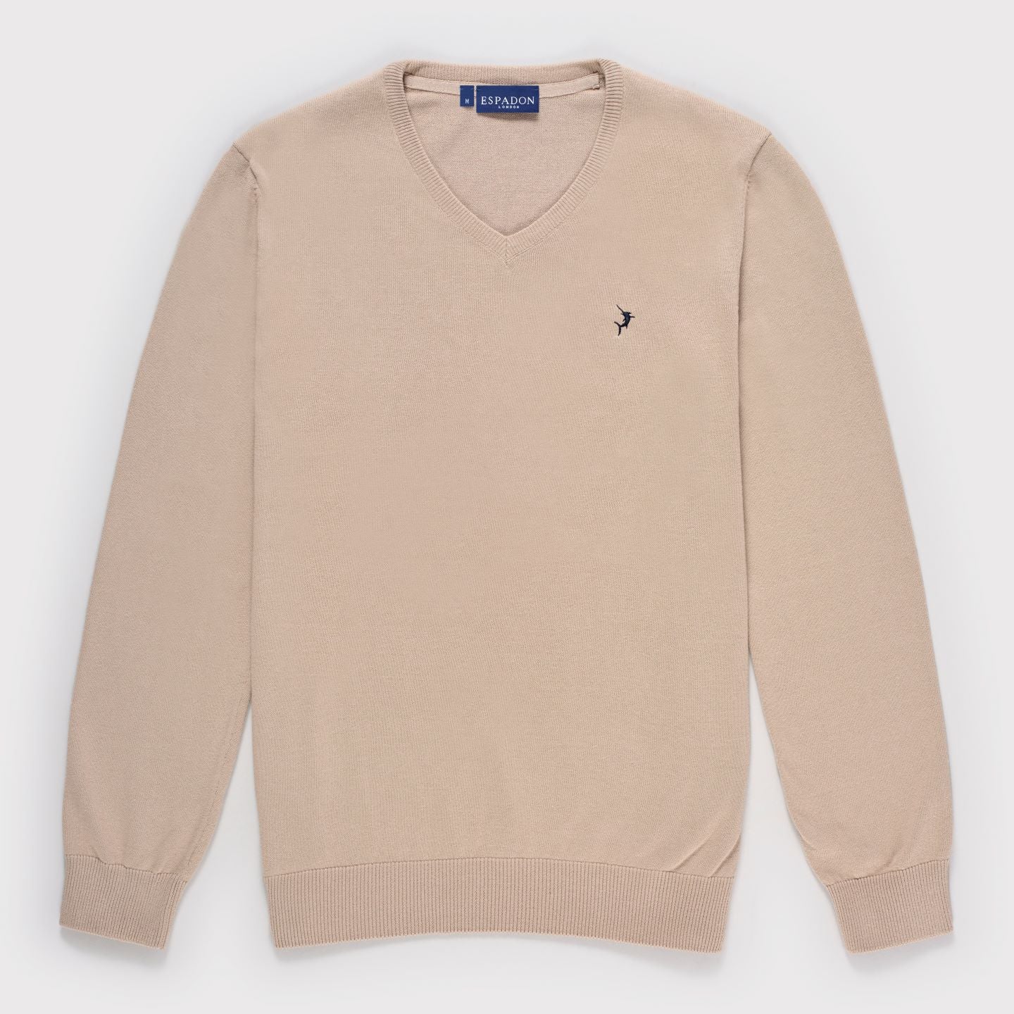 Classic V Neck Jumper - Linen