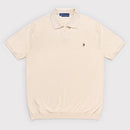 Buttonless Cotton Knit Polo Shirt - Ecru