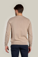 Classic V Neck Jumper - Linen