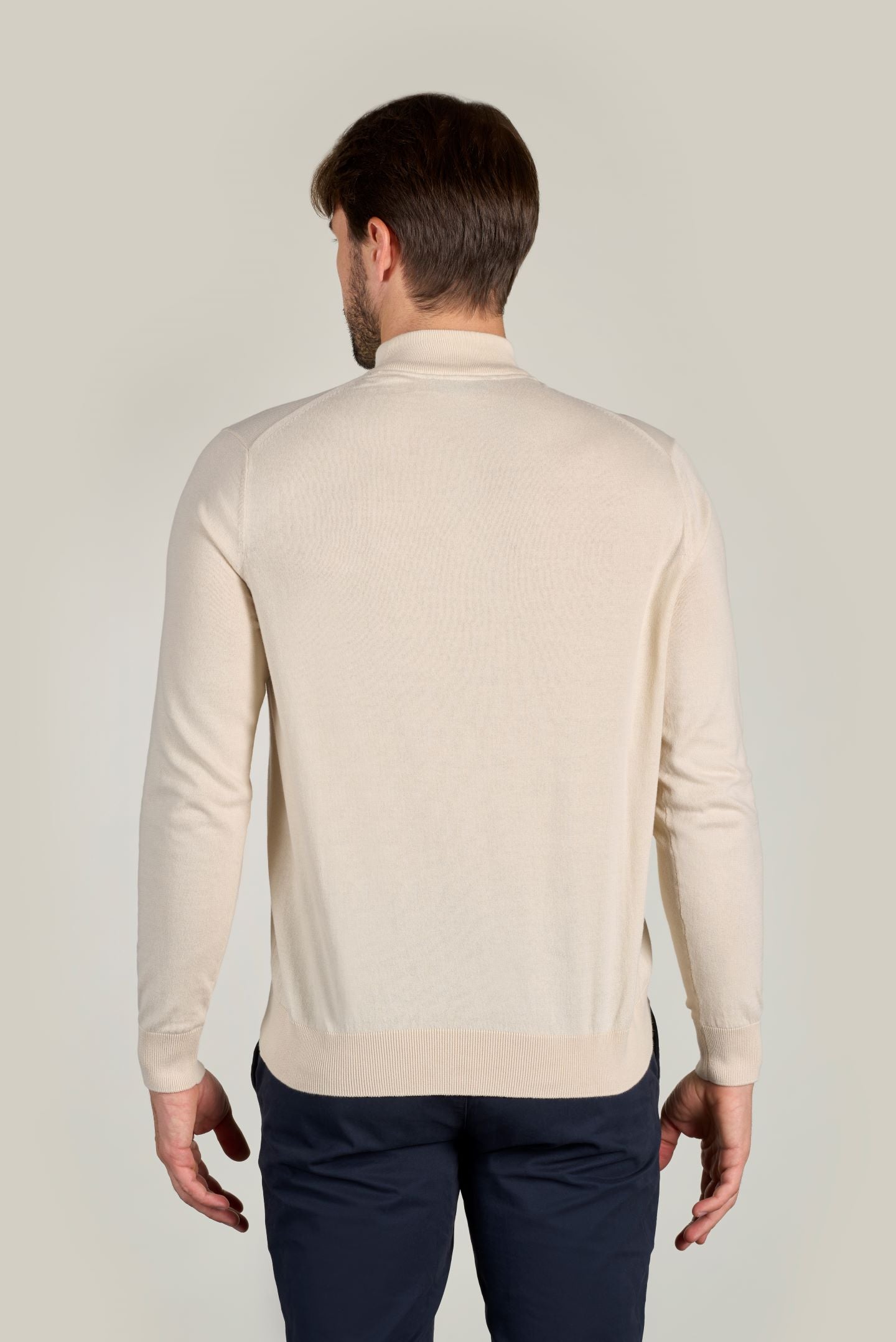 Mock Turtle Neck Jumper - Ecru