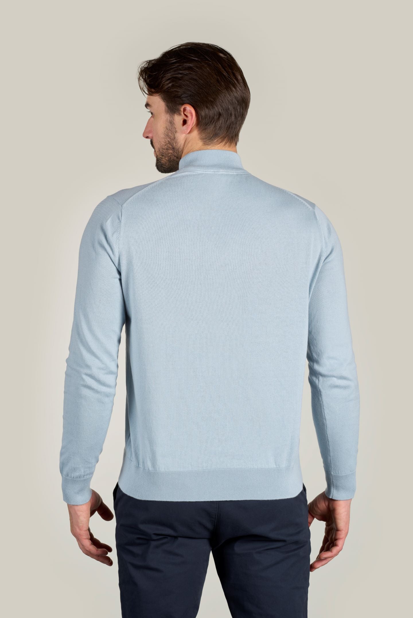 Mock Turtle Neck Jumper - Chalk Blue