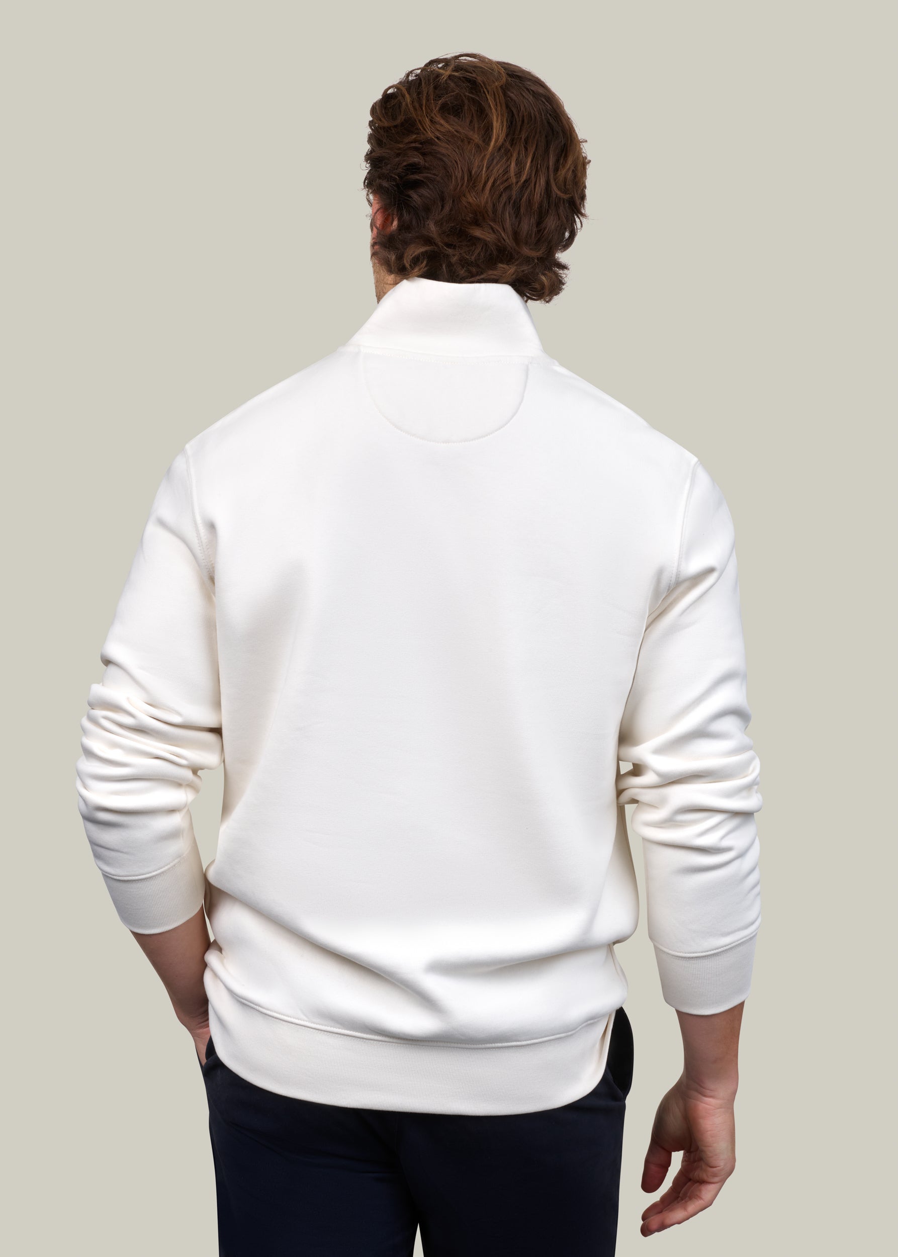 Quarter Zip Jumper - Ecru