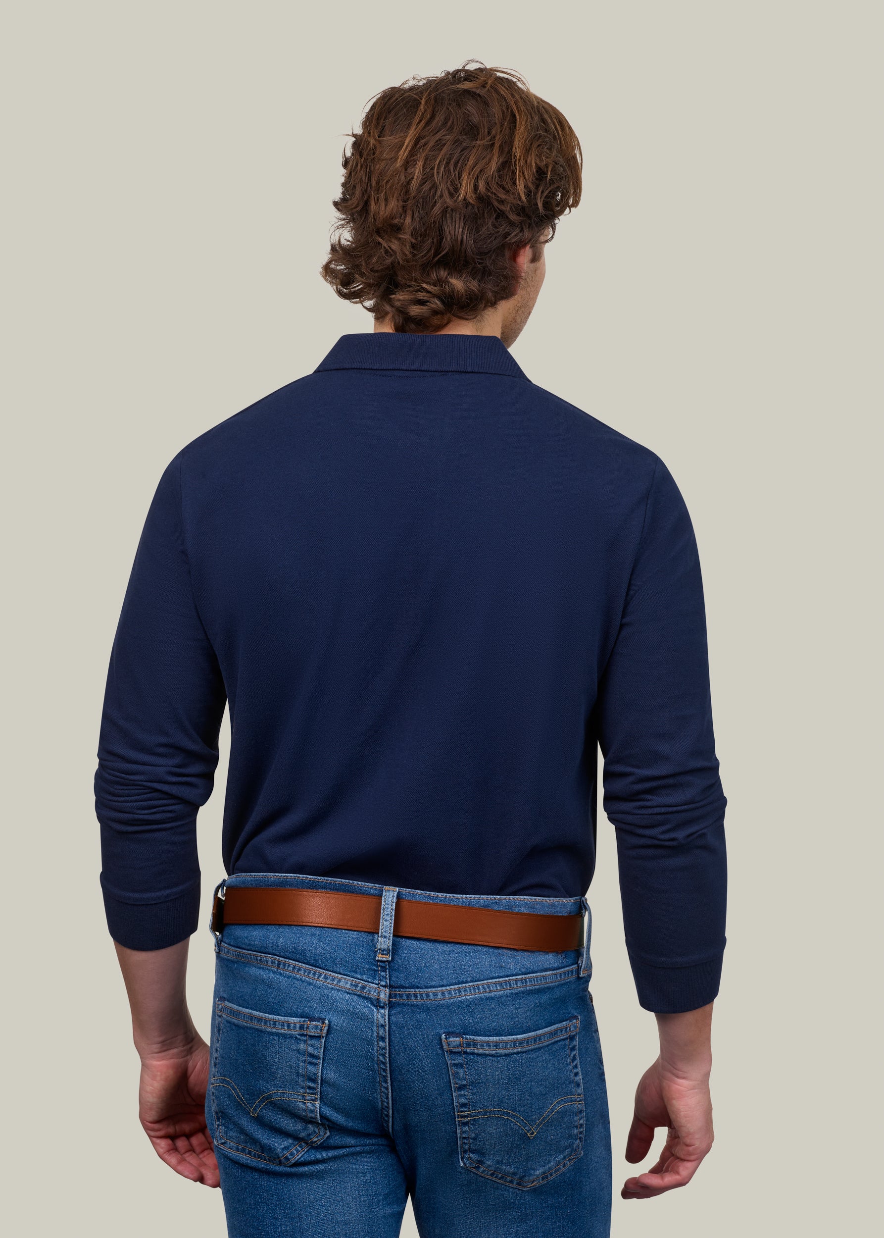 Classic Long Sleeve Polo - Navy