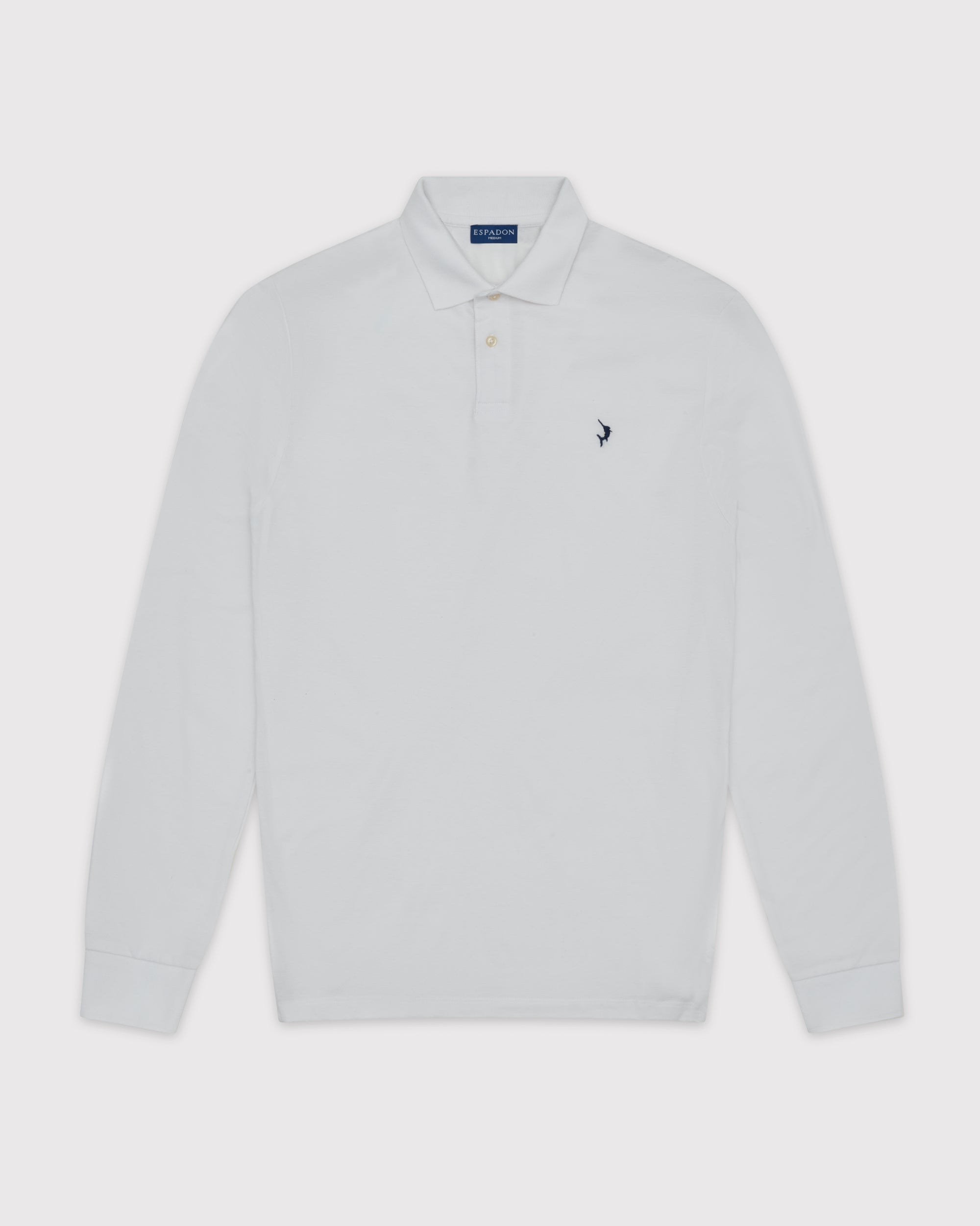 Classic Long Sleeve Polo - White