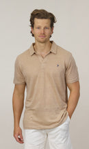 Buttonless Linen Polo - Sand