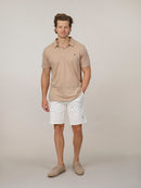 Buttonless Linen Polo - Sand