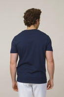 Organic Cotton Logo Print T-Shirt - Navy
