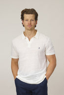 Buttonless Linen Polo - Ecru