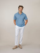 Buttonless Linen Polo - Sky