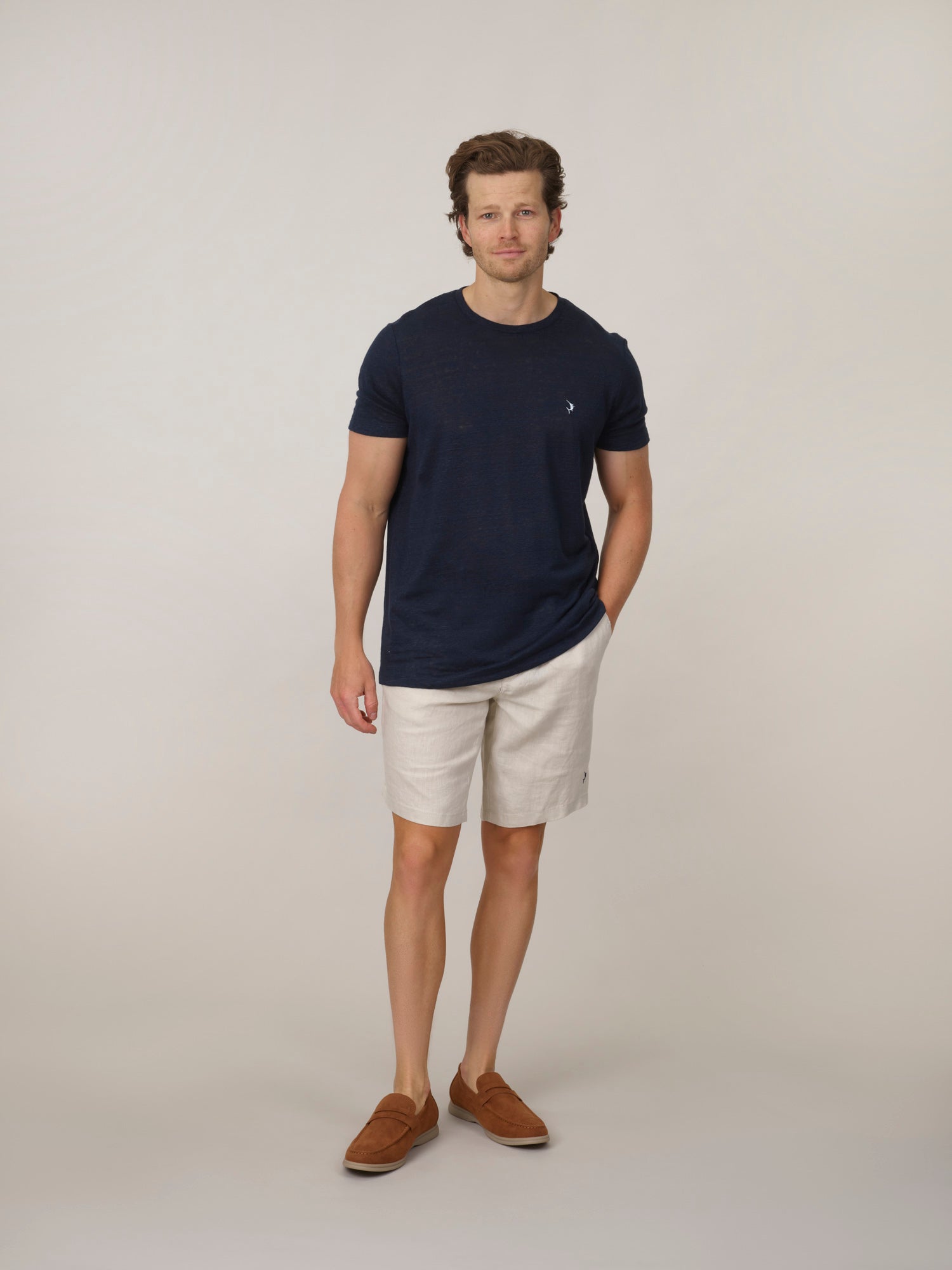 Espadon Linen T-Shirt - Navy