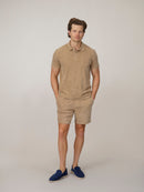 Classic Fit Towelling Polo - Sand