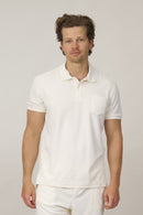 Classic Fit Towelling Polo - Ecru