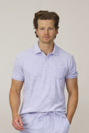 Classic Fit Towelling Polo - Lavender
