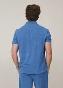 Classic Fit Towelling Polo - Marine Blue