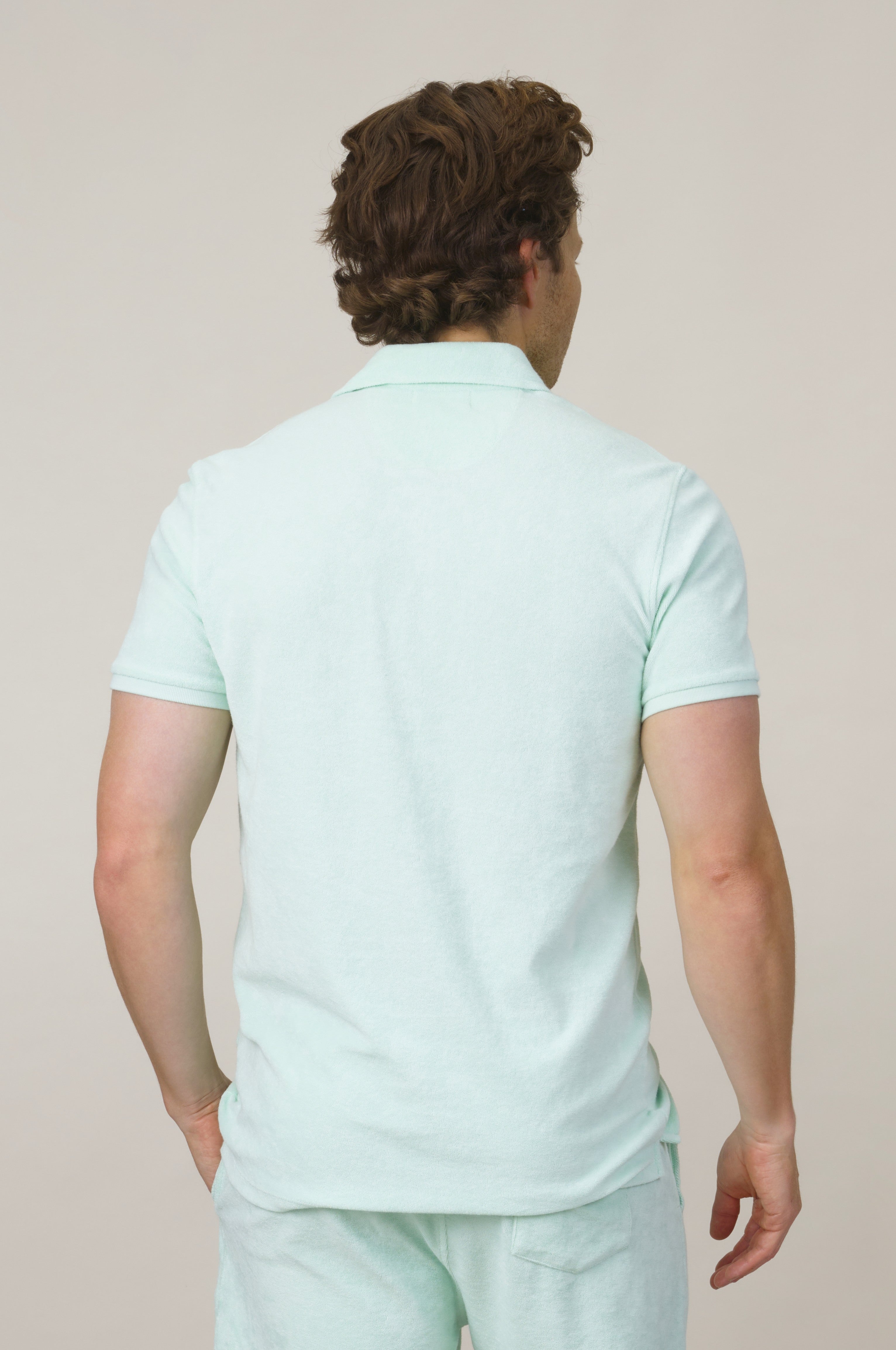 Classic Fit Towelling Polo - Mint