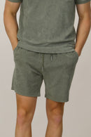 Espadon Towelling Shorts - Olive