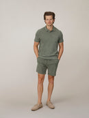 Classic Fit Towelling Polo - Olive
