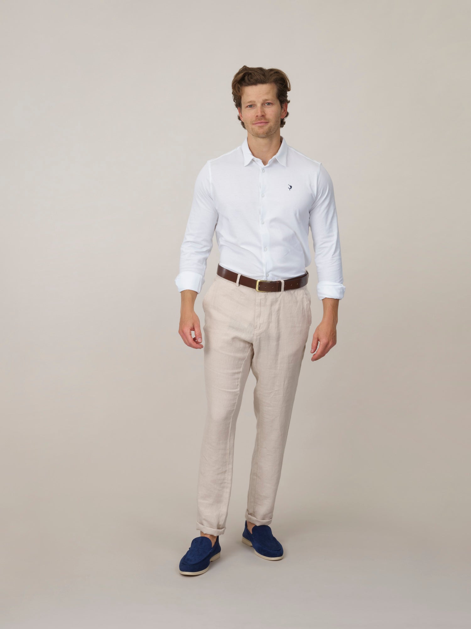 Espadon Cotton Jersey Shirt - White