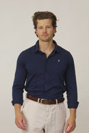 Espadon Cotton Jersey Shirt - Navy