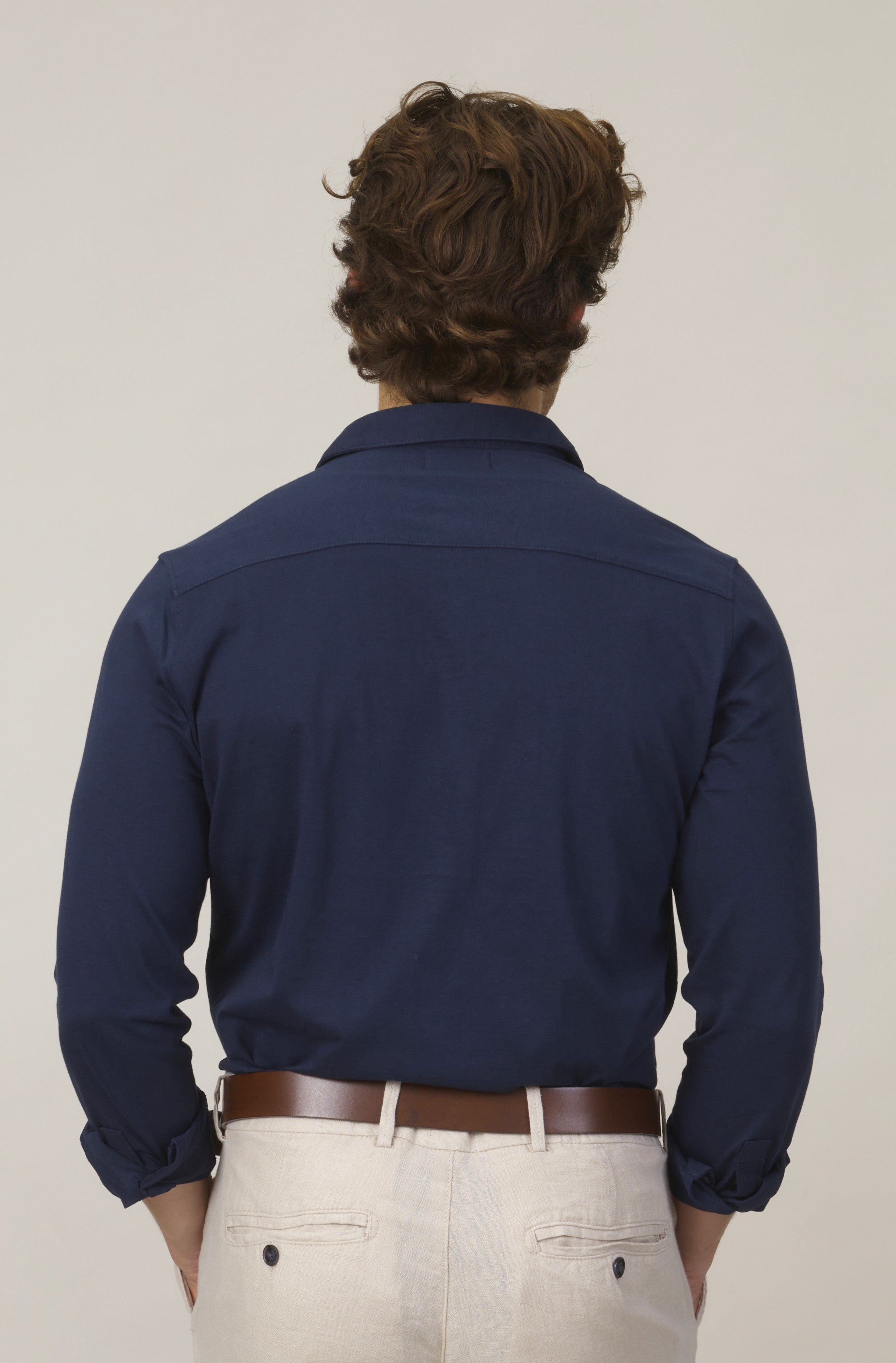 Espadon Cotton Jersey Shirt - Navy