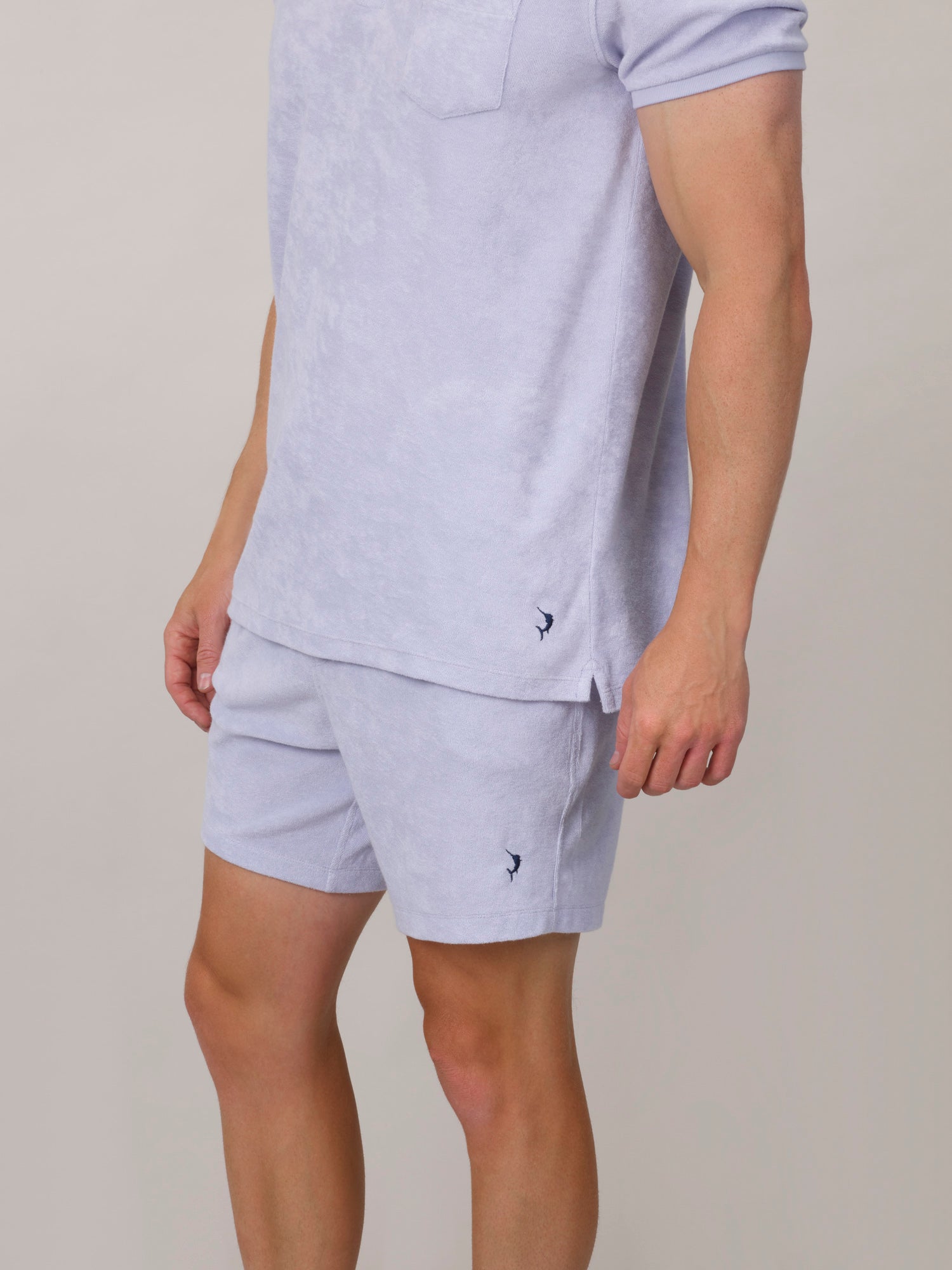 Classic Fit Towelling Polo - Lavender