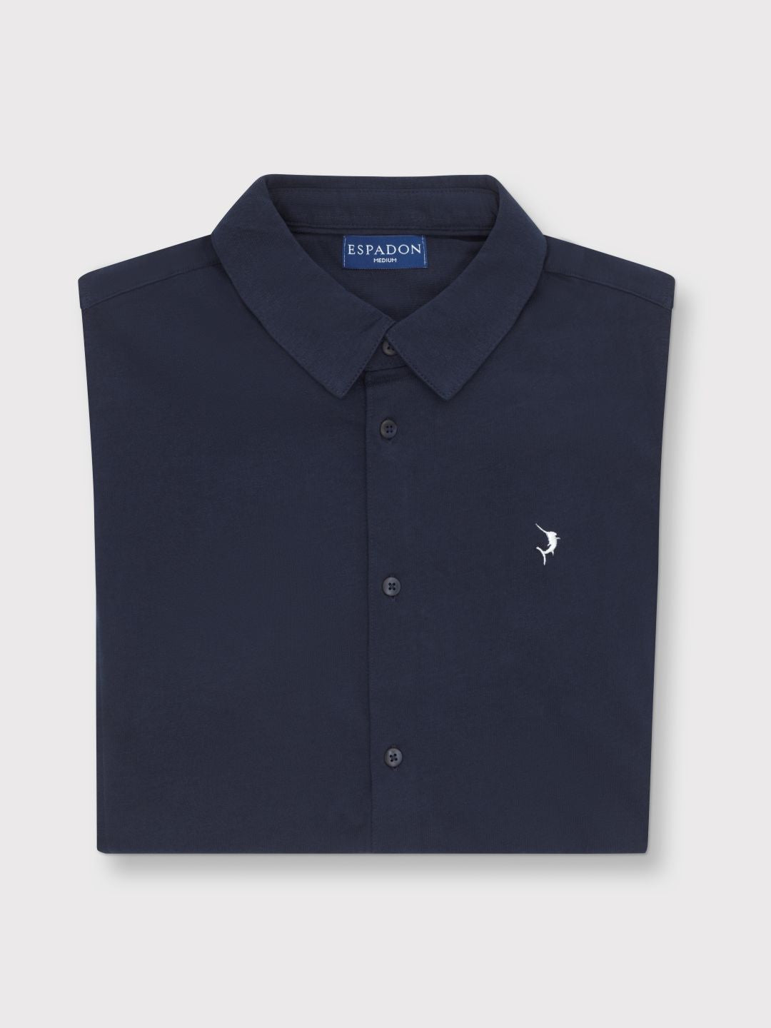 Espadon Cotton Jersey Shirt - Navy