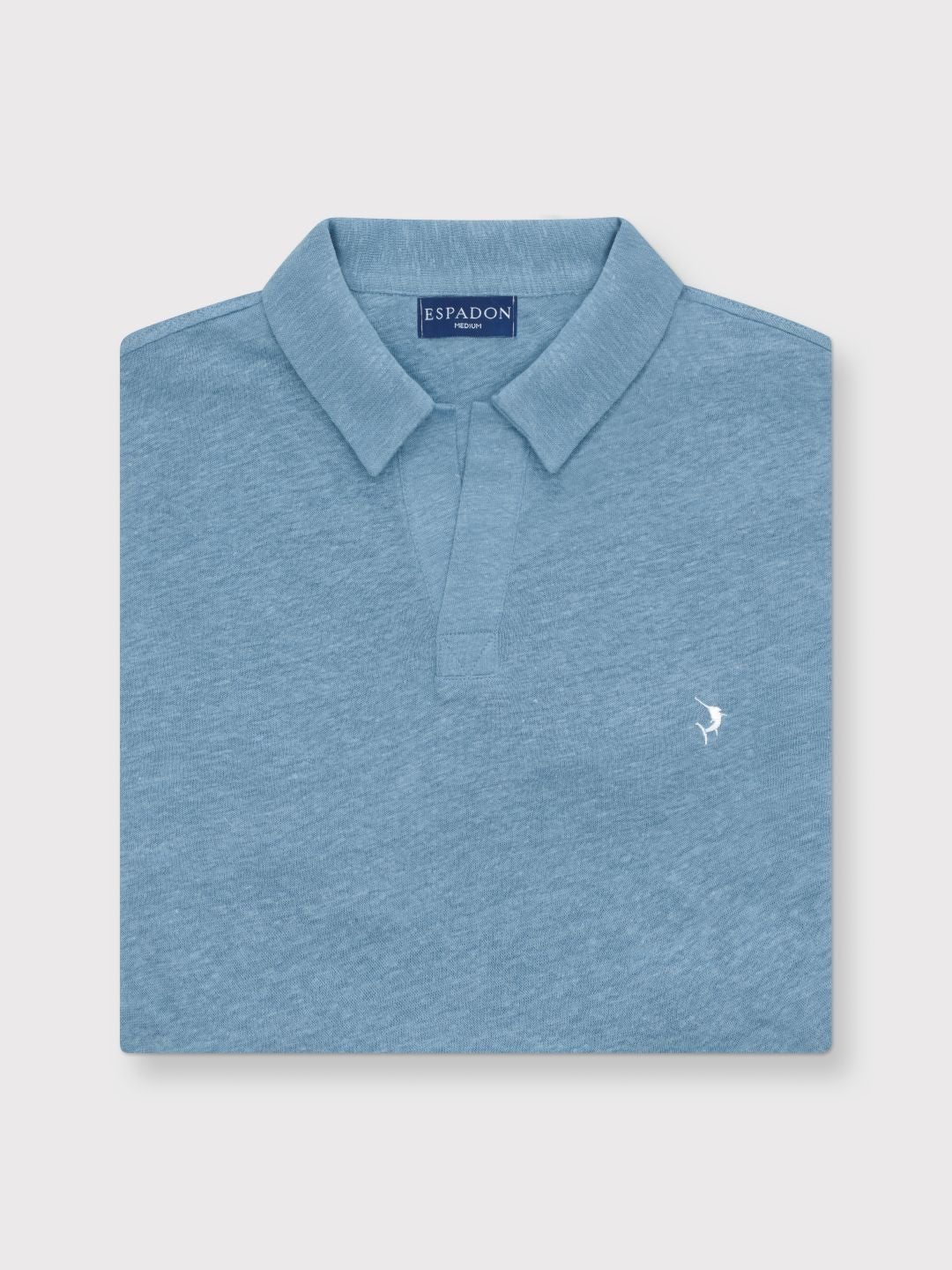 Buttonless Linen Polo - Sky