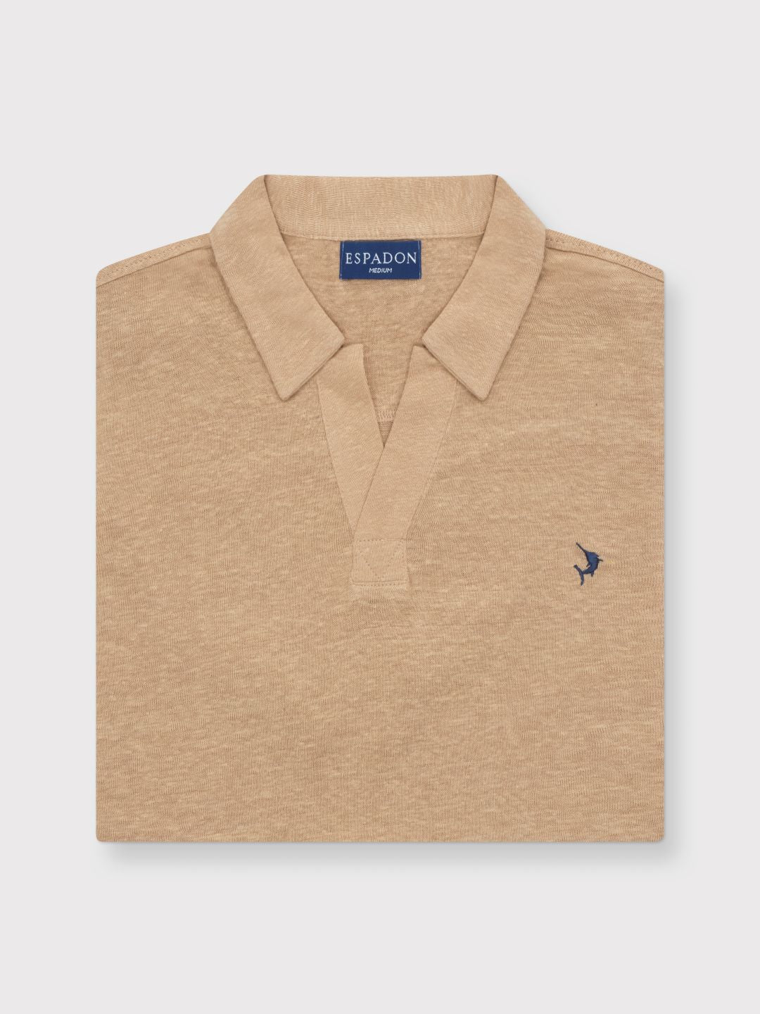Buttonless Linen Polo - Sand