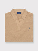 Buttonless Linen Polo - Sand