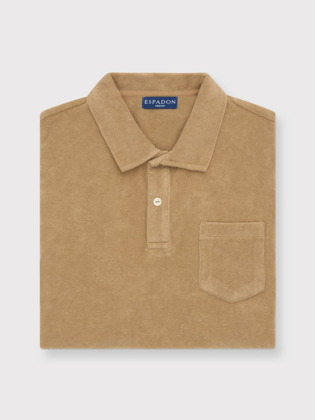 Classic Fit Towelling Polo - Sand