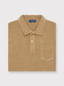 Classic Fit Towelling Polo - Sand